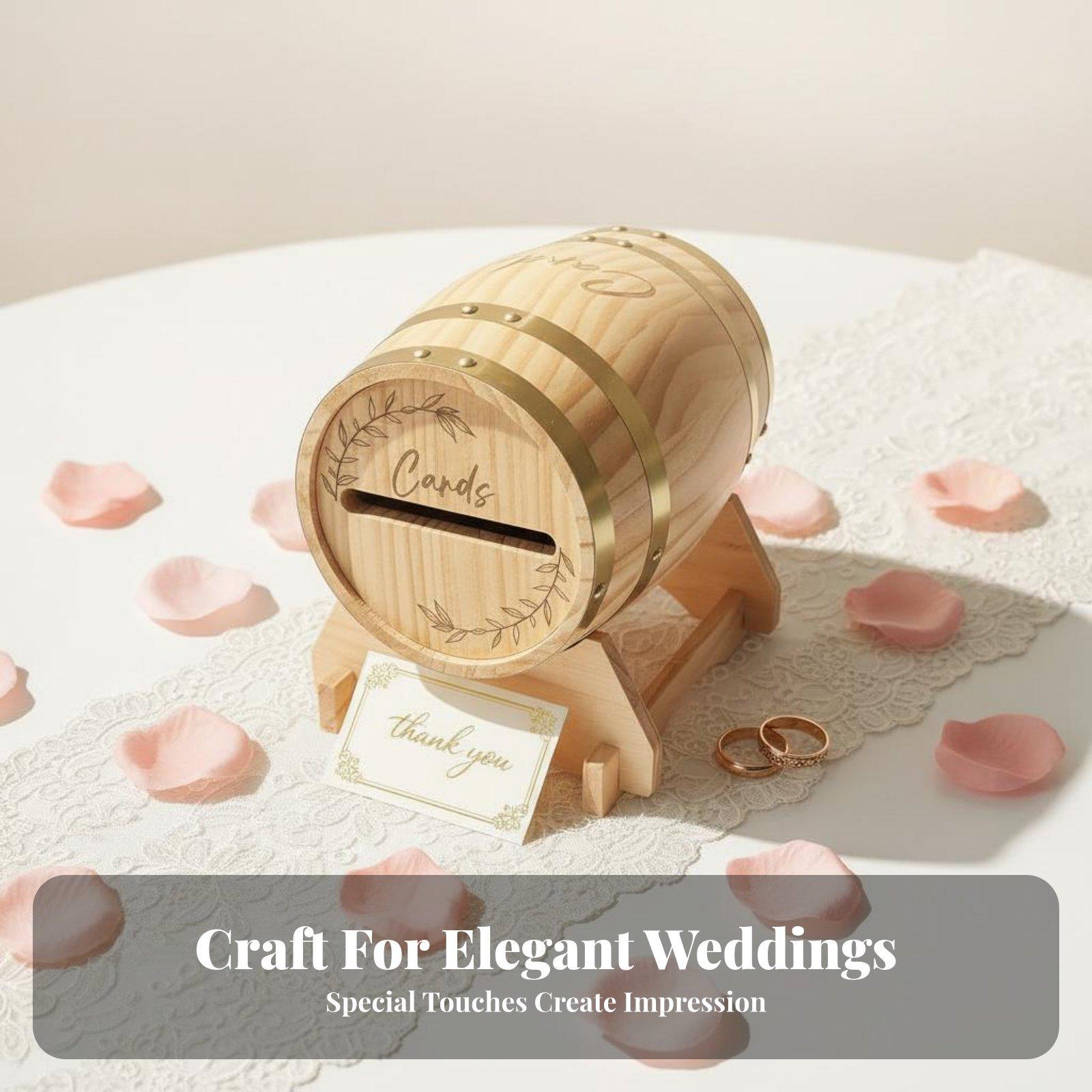 Event Party Box - Large Wooden Card Box with Slot