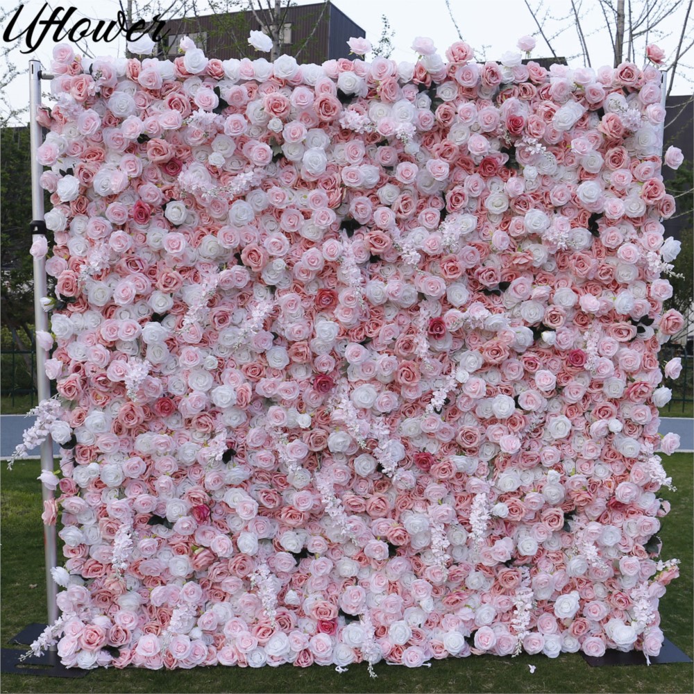 Uflower 5D Pink White Rose Clo - đánh giá và giá Flower Wall Panel